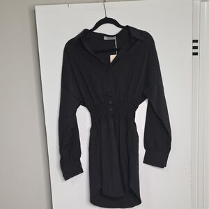 Black Button-Up Women's Dress